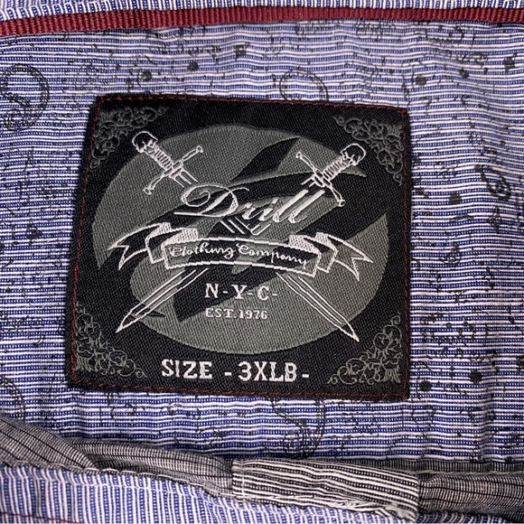 Drill NYC Men’s Short Sleeve Casual Button Down Shirt Light Weight Size 3XLB - Picture 6 of 10